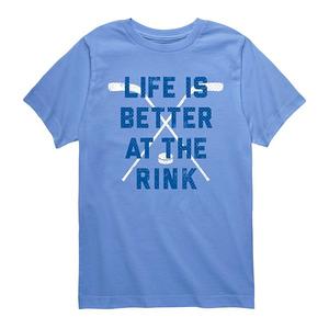 Футболка с принтом Boys 8-20 life is better at the rink Licensed Character, Carolina Blue