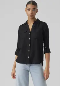 Блуза-рубашка Vero Moda "VMBUMPY L/S SHIRT NEW WVN GA NOOS", черный