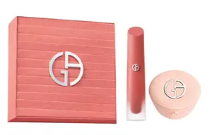 GIORGIO ARMANI AMANI Nude Brown жидкая помада-подушечка набор макияжа для сияющего тона кожи натуральный оттенок 4мл+15г