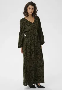 Макси-Платье виолетты Kaffe, Black/Deep Ivy Green Leafs