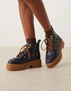 Ботинки Timberland Stone Street 7 Eye на платформе из темно-синей кожи