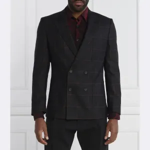 Элегантная шерстяная куртка henry234 стандартного кроя Hugo, черный