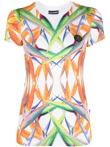 Футболка с цветочным принтом Plein Sport, белый