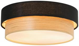 Потолочный светильник E27 Дуб/Черный IP20 Novel, черный/дубовый