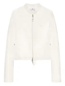 Укороченная куртка City на молнии спереди Courrèges, белый