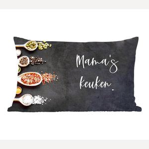 MuchoWow Декоративная подушка Диванная подушка Гостиная Декоративная подушка 50 x 30 см Мама - Кухня - Пословицы - Мамина кухня - Цитаты - Чехлы на диванные подушки - без наполнителя