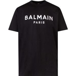 Футболка с принтом логотипа BALMAIN, черный