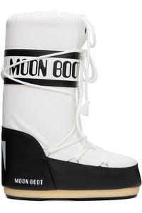 Moon Boot Белые и черные нейлоновые ботинки Icon