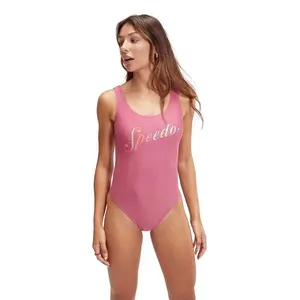 Купальник Speedo Logo Deep U-Back, розовый