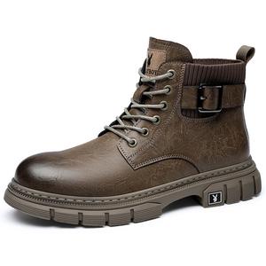 Playboy Короткие мартинсы мужские коричневые всесезонные, цвет Brown (All-Season)