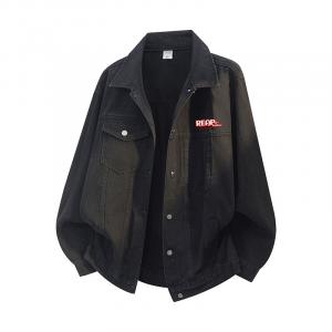 Куртка джинсовая Huichao Riding The Wind Collection Unisex WARRIOR, черный (diy detachable brand merch)