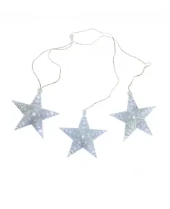 3 светодиодных каскадных рождественских гирлянды в форме снежных звезд - прозрачный провод длиной 2 фута Northlight, white