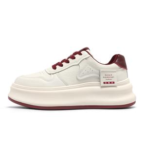 KEKAFU Низкие женские скейтерские кроссовки бежево-красные, цвет Beige Red