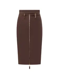 Юбка-карандаш на молнии Elisabetta Franchi, коричневый