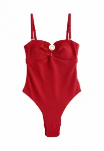 Блестящий купальник-бандо с контролем живота textu B By Ted Baker, Red