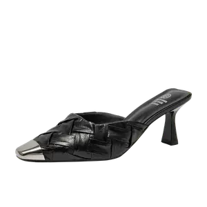 Женские сандалии с закрытым носком, устойчивые к истиранию GUDIANFENGDU, Black