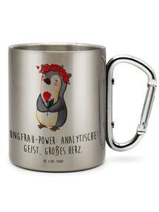 Термокружка с надписью Дева в серебряном цвете Mr. & Mrs. Panda