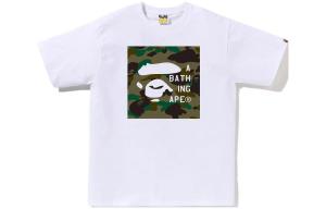 Футболка Bape 1st Camo с нашивкой Face Tag Logo A BATHING APE, белый