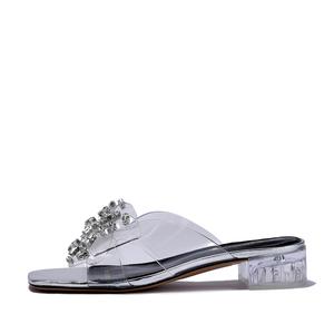 Тапочки-слайды женские серебристые BELLALILY, Silver