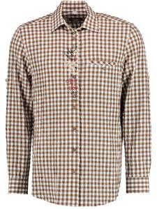 Традиционная рубашка Мегаба средне-коричневого цвета OS-Trachten