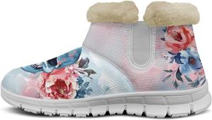 Ботинки Howilath с принтом черепа, белые пушистые, с противоскользящей подошвой, уличная обувь с защитой от скольжения для зимних путешествий и отдыха