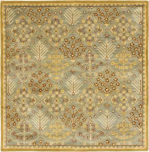 Ковер SAFAVIEH, 244 x 244 см, Antiquity Collection, Light Blue & Gold, ручной работы, традиционный восточный, шерстяной, идеален для помещений с высокой проходимостью в гостиной, спальне (AT613A)