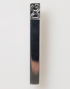 Зажим для галстука с фирменным логотипом, серебристый латунный, мужской Dolce & Gabbana, серебряный