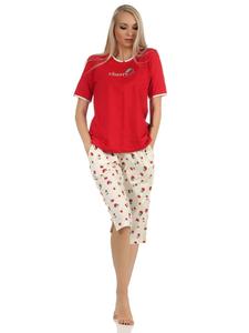 NORMANN Пижама-капри с короткими рукавами и вишнями - 61959, красная