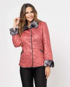 Женская стеганая куртка с отделкой Fsh, розовый