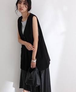 Жилет без воротника из саржи Pourvous, цвет Black