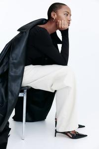 Драпированный трикотажный топ H&M, черный