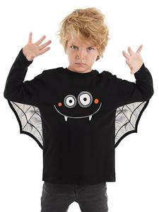 Denokids Футболка с длинными рукавами "Halloween Face" черного цвета