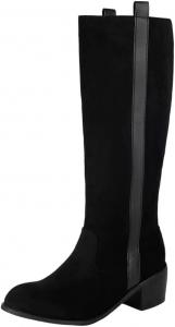 Generic Женские зимние ботинки 2025 года, зрелый желто-черный цвет, средней длины, средний каблук, для офисной дамы