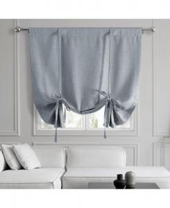 Затемняющие оконные шторы из искусственного льна с завязками Half Price Drapes, Heather grey