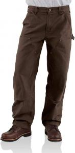 Брюки Carhartt Men's B136 Double Front Washed Duck Loose Fit, Dark Brown