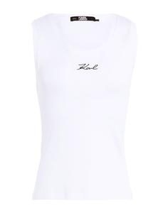 Топ Logo Rib Tank Top Karl Lagerfeld, белый