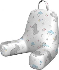 Наволочка для подушки для чтения Lunarable с динозавром Тираннозавром, украшенная разноцветными сердечками и звездочками, с радостным рисунком для игровой комнаты, мягкая набивная наволочка для кровати, маленький размер, разноцветная., Multicolor