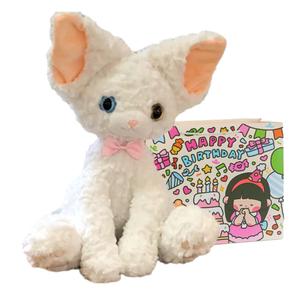 Домашняя минималистичная современная тканевая плюшевая кошка Devin Rolling Cat Dolls плюшевая кукла высота 40см Dolls and bears dance, белый