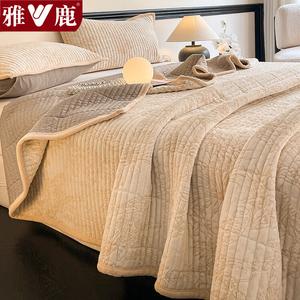 Yalu Комплект постельного белья из 2 предметов (покрывало 150х200 см, наволочка), плотный велюр, быстрый нагрев, цвет Jungle Bed Cover - Coffee