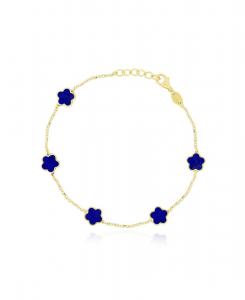 Браслет с цветком лазурита, золото 14 карат The Lovery, Lapis