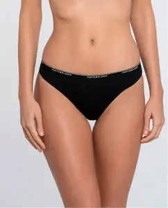 Комплект из 3 однотонных хлопковых трусиков Punto Blanco, черный