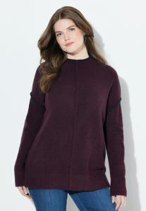 Джемпер Ulla Popken CONTRAST TRIM LONG SLEEVE, Dark Claret/Berry