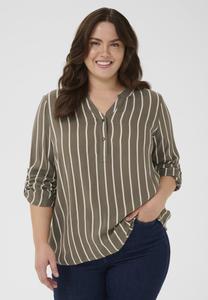 Блуза Kaffe Curve KCSIDA BLOUSE, Morel Chalk Stripe/White