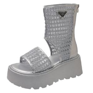 TAFN Римские сандалии женские серебряные