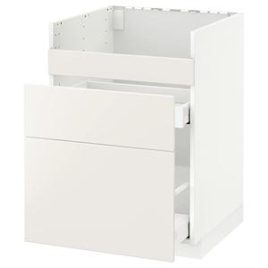 Базовый шкаф HAVSEN snk/3 фрнтс/2 двери METOD/MAXIMERA IKEA, 60x60x80 см, цвет white/veddinge white