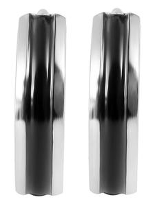 Adeliás Женские серьги - серьги-кольца на шарнирах из нержавеющей стали черного цвета