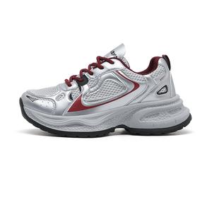 Babaya Амортизирующие противоскользящие износостойкие дышащие легкие утолщенные низкие кроссовки на платформе для женщин бежево-бордовые, цвет Beige Burgundy