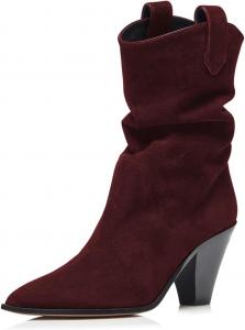 Женские ботильоны FYS с заостренным носком, на низком толстом каблуке, короткие мягкие, с широким голенищем, модные, на подкладке, с эластичным подъемом, праздничные, размеры 4-16 US, Red