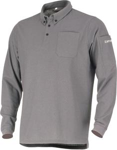Влагоотводящая, быстросохнущая, защищающая от УФ-излучения, дезодорирующая, сухая поло-рубашка с длинными рукавами из пике (на пуговицах) 6904 Унисекс для взрослых Ation, серый