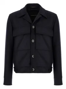 Куртка с заостренными лацканами и карманами Gabriele Pasini, синий